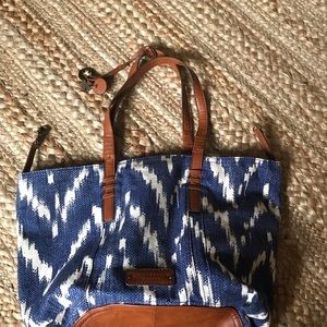 Blue zigzag purse or baby bag
